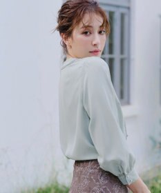 Tiaclasse 【洗える】Vネックレースブラウス