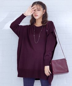 Tiaclasse 【洗える】重ね着風大人ニットチュニック