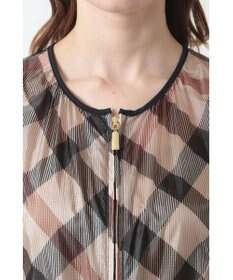 DAKS ハウスチェックシアー リップルブルゾン