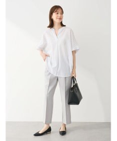 Green Parks 綿麻混フレンチスリーブスキッパーシャツ