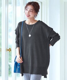 Tiaclasse 【洗える】重ね着風大人ニットチュニック