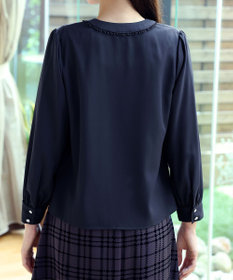 Tiaclasse 【洗える】Vネックレースブラウス