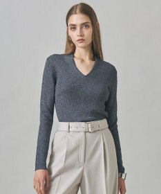 ICB 【新色追加】 エクストラファインメリノリブ Vネックプルオーバー