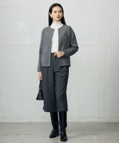 自由区 L 【17号サイズまで展開・SHIHOさん着用】ブライトリングツイード2タッククロップド パンツ