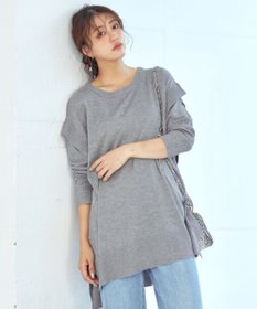 Tiaclasse 【洗える】重ね着風大人ニットチュニック