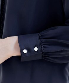 Tiaclasse 【洗える】Vネックレースブラウス