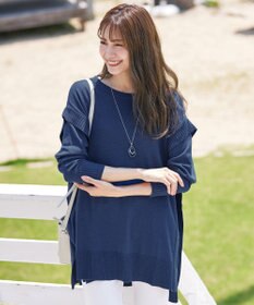 Tiaclasse 【洗える】重ね着風大人ニットチュニック