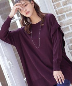 Tiaclasse 【洗える】重ね着風大人ニットチュニック