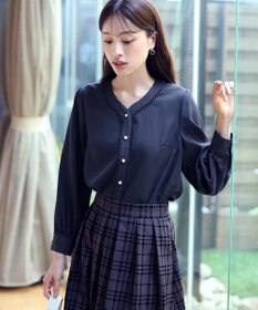 Tiaclasse 【洗える】Vネックレースブラウス