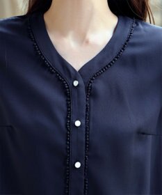 Tiaclasse 【洗える】Vネックレースブラウス