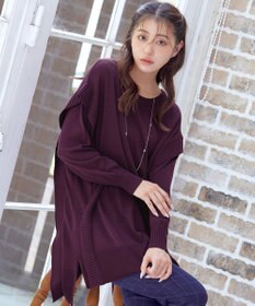 Tiaclasse 【洗える】重ね着風大人ニットチュニック