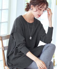 Tiaclasse 【洗える】重ね着風大人ニットチュニック