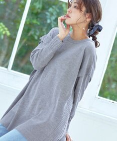 Tiaclasse 【洗える】重ね着風大人ニットチュニック