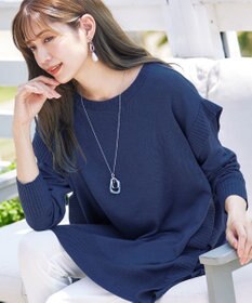 Tiaclasse 【洗える】重ね着風大人ニットチュニック