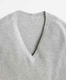 LENO V NECK ONEPIECE　Vネックニットワンピース