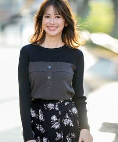 ANY SIS S ビスチェ風 長袖 ニット