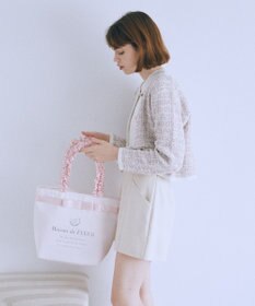 Maison de FLEUR ブランドロゴフリルハンドルトートMバッグ