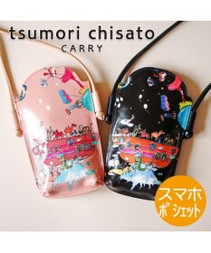 tsumori chisato CARRY バルーンに乗って ポシェット ショルダー スマホケース  【アニマルプリント＆刺繍】