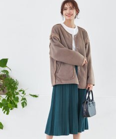 Tiaclasse アラン柄ニットフレアスカート