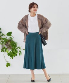 Tiaclasse L 【洗える】アラン柄ニットフレアスカート