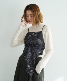 YECCA VECCA スカーフ柄オーバーキャミ