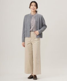 J.PRESS LADIES L 【WEB限定・洗える】WORSTED WOOL クルーネック カーディガン