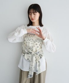 YECCA VECCA スカーフ柄オーバーキャミ