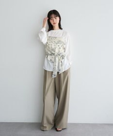 YECCA VECCA スカーフ柄オーバーキャミ