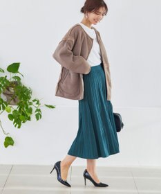 Tiaclasse アラン柄ニットフレアスカート