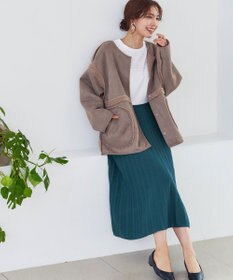 Tiaclasse アラン柄ニットフレアスカート