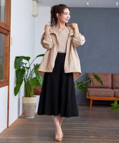 Tiaclasse L 【洗える】アラン柄ニットフレアスカート