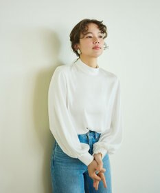 #Newans 【ストレッチ】〈花乃まりあさんコラボ〉ハイネックブラウス