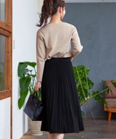 Tiaclasse アラン柄ニットフレアスカート