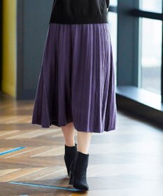 Tiaclasse アラン柄ニットフレアスカート