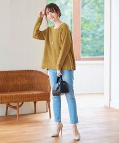 Tiaclasse 【洗える】大人可愛いワッフルニットトップス