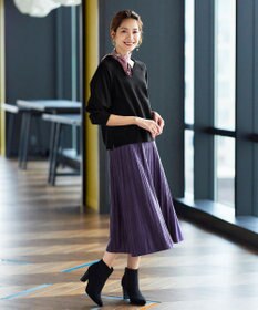 Tiaclasse アラン柄ニットフレアスカート