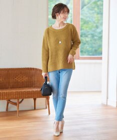 Tiaclasse 【洗える】大人可愛いワッフルニットトップス