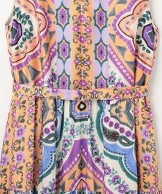 GRACE CONTINENTAL パネルプリントティアードワンピース