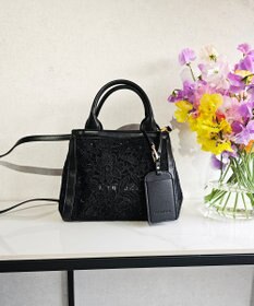 style code 【MERCURYDUO/マーキュリーデュオ】ロゴ巾着&カードケース付 軽量エンブロイダリーレース 2WAYトートバッグ