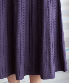 Tiaclasse アラン柄ニットフレアスカート