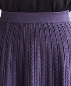 Tiaclasse アラン柄ニットフレアスカート