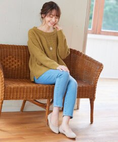 Tiaclasse 【洗える】大人可愛いワッフルニットトップス