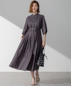 23区 L 【洗える】ラスターローン フロントタック ワンピース