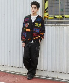 WEGO リラックスフィットパターンカーディガン