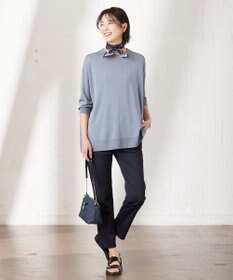 J.PRESS LADIES L 【洗える】 シルキーレーヨンストレッチ オーバーサイズ ニット