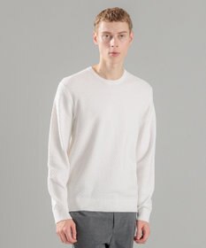 JOSEPH HOMME 新色追加【洗える】ヴィスコースリンクス　クルーネックニット ホワイト系