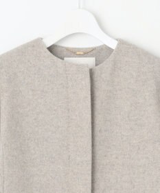 自由区 S シャルムビーバーノーカラーロング コート