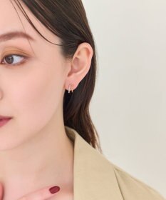 Phoebe 【金属アレルギー対応】メタル×ビジュー2ラインピアス　ゴールド/サージカルステンレス