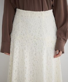 YECCA VECCA フラワー起毛レースマーメイドスカート