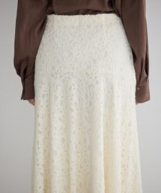 YECCA VECCA フラワー起毛レースマーメイドスカート